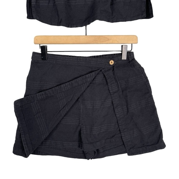 Free People Aint Nothin Like It Skort Set Small Black Crop Top Wrap Skirt - Picture 7 of 11